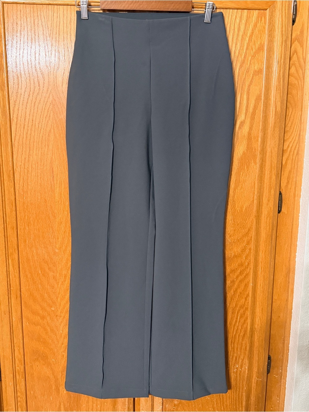 Athleta dark gray high-waisted wide-leg work trousers sz 6 for women